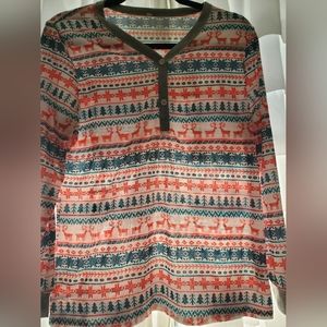 Merry Reindeer pajama top